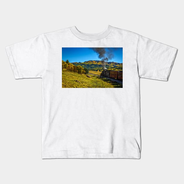 Cumbres and Toltec Narrow Gauge Railroad Route Kids T-Shirt by Gestalt Imagery